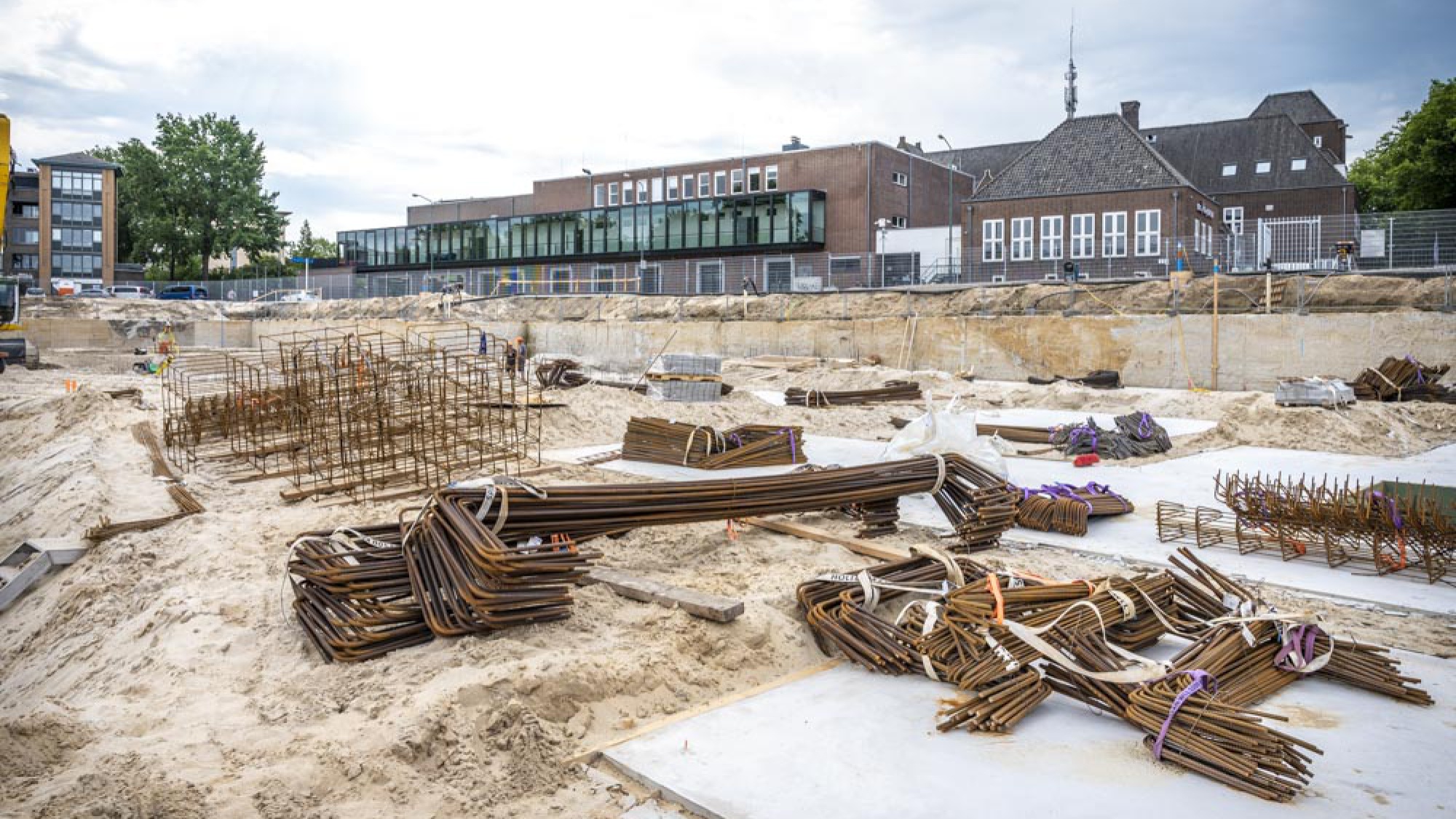 Graafwerkzaamheden op de bouwplaats