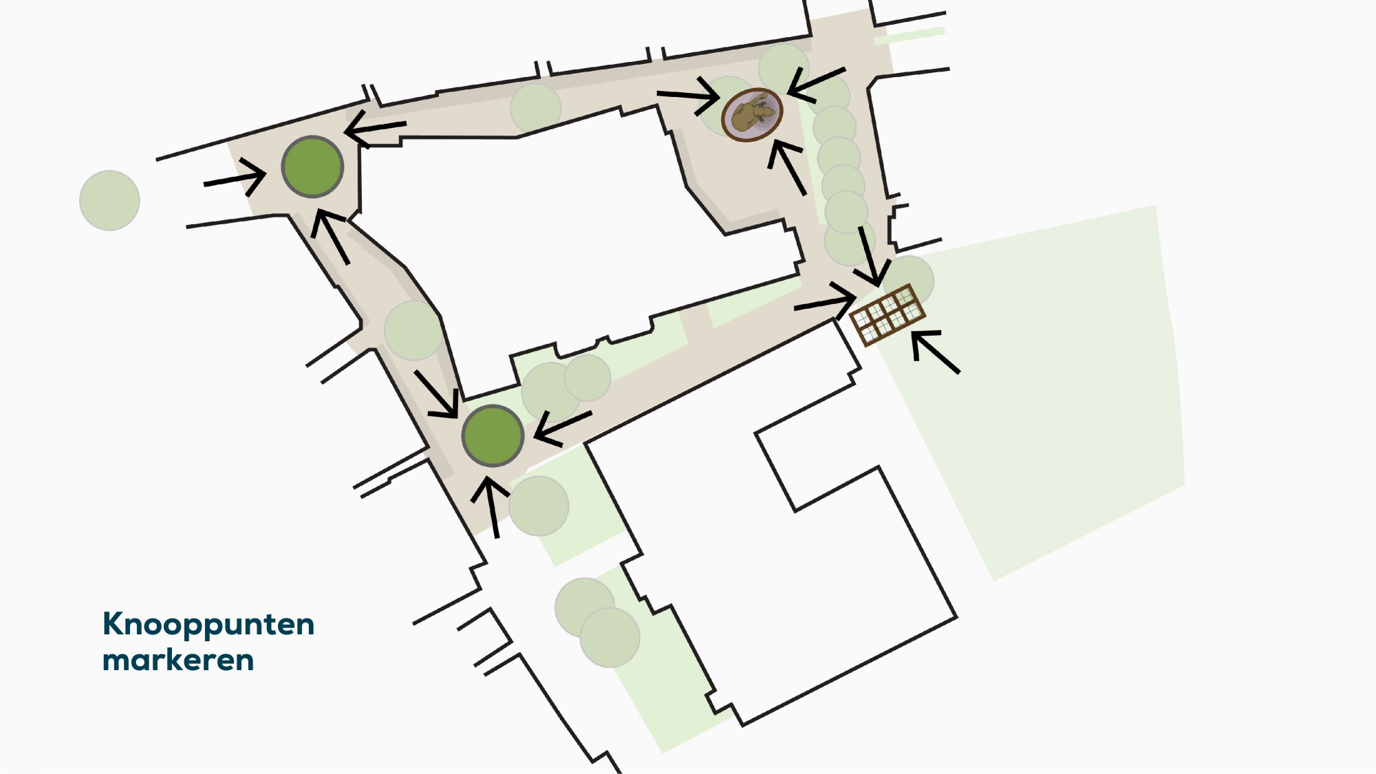 plattegrond 1 knooppunten markeren