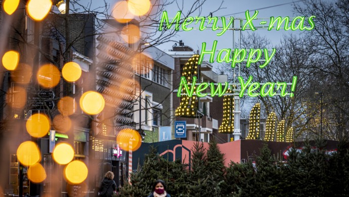 Merry x-mas verlichting in het groen