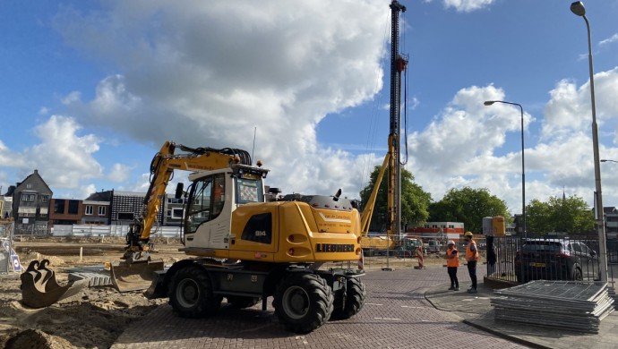 De bouwplaats wordt klaargemaakt